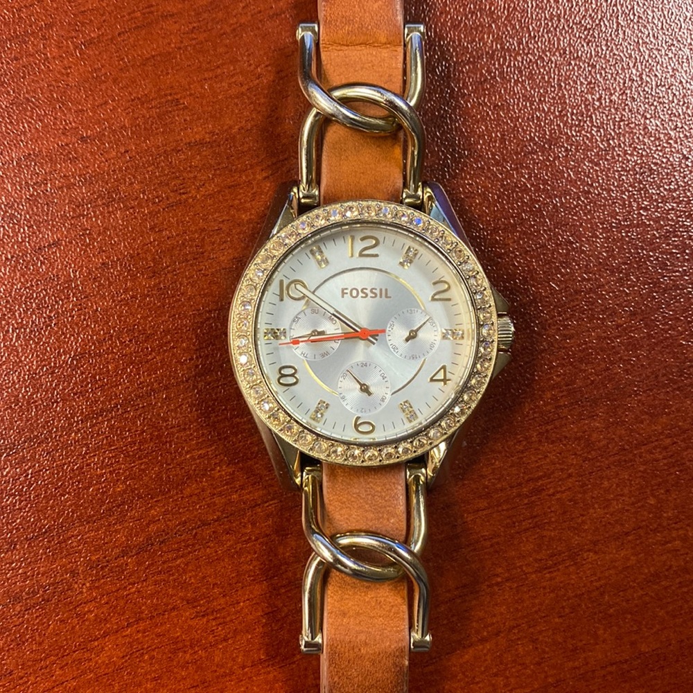 Leather Fossil Watch